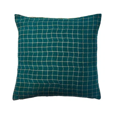Melange One Of A Kind Overdye Kantha Dec Pillow In Green