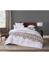 Melange Padma Embroidery Cotton Duvet Set In White