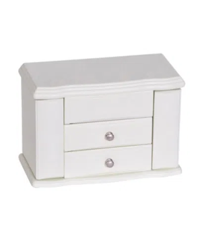 Mele & Co . Angelica Girl's Wooden Musical Ballerina Jewelry Box In White