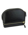 Mele & Co Duo Fashion Jewelry Cosmetic Travel Case In Leather In Black