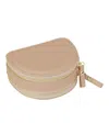 Mele & Co Duo Mini Fashion Half Moon Travel Jewelry Case In Leather In Buff