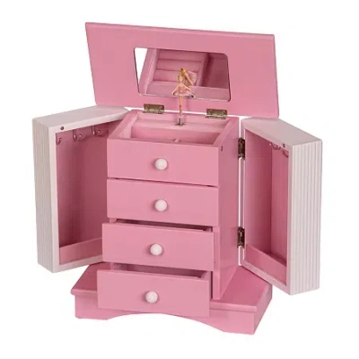 Mele & Co Elise Musical Ballerina White Jewelry Box In Pink