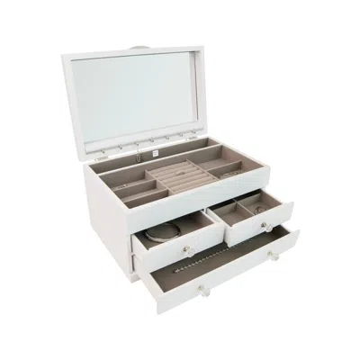 Mele & Co . "fairhaven" White Walnut-finish Wooden Jewelry Box