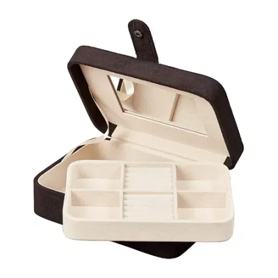 Mele & Co Giana Plush Fabric Black Jewelry Travel Case