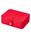 Mele & Co . Giana Plush Fabric Jewelry Box With Lift Out Tray In Red