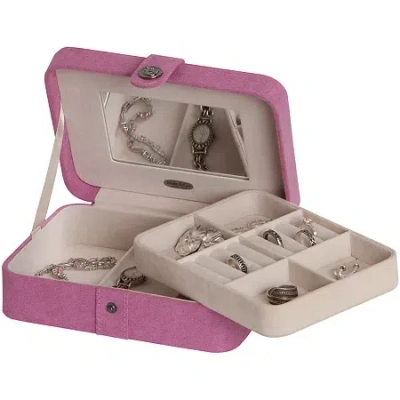 Mele & Co Giana Plush Fabric Pink Jewelry Travel Case