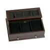 Mele & Co Hampdenb Glass Top Mahogany-finish Valet In Transparent