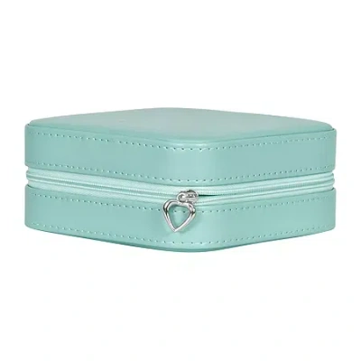 Mele & Co Josette Mirrored Aqua Jewelry Travel Case In Brown