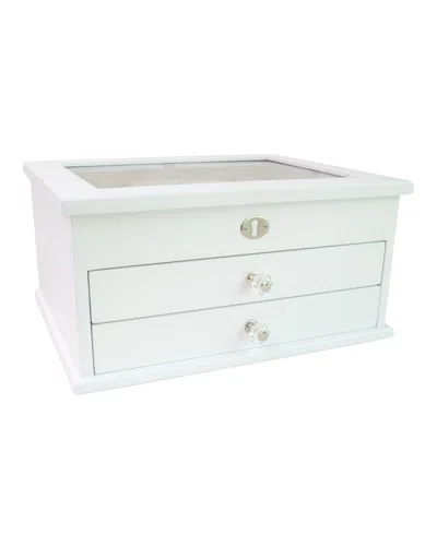 Mele & Co Large Lili Wooden Jewelry Box In White