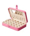 Mele & Co . Maria Plush Fabric Jewelry Box With Twenty-four Sections In Pink