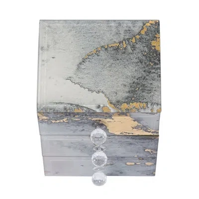 Mele & Co Maura Marbled Jewelry Box In Gray