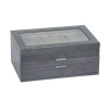 Mele & Co Misty Glass Top Grey Jewelry Box In Gray