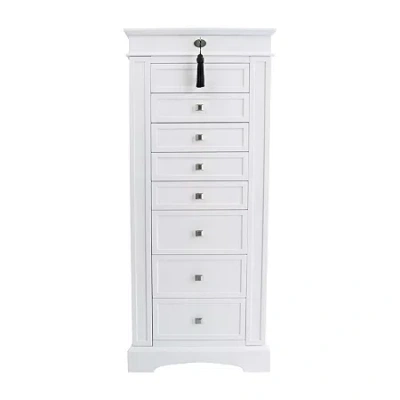 Mele & Co Olympia White Jewelry Armoire