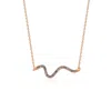 Melez Mini Atelier Women's Blue / Gold / Rose Gold Kundalini Necklace - Solid Rose Gold With Blue Topaz Crystals