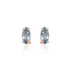 Melez Mini Atelier Women's Blue / Rose Gold / Gold Blue Drop Earrings - Solid Rose Gold With Blue Topaz Crystals