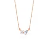 Melez Mini Atelier Women's Gold / Blue / Rose Gold Duo Blue Necklace - Solid Rose Gold With Diamond And Blue Topaz