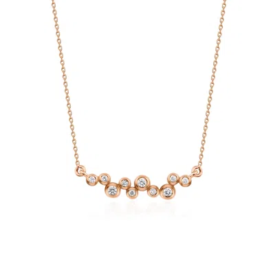 Melez Mini Atelier Women's Gold / Rose Gold Bubble Necklace - Solid Rose Gold With Diamonds