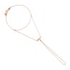 Melez Mini Atelier Women's Gold / Rose Gold Dots Handchain - Solid Rose Gold With Diamonds