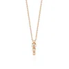 Melez Mini Atelier Women's Gold / Rose Gold Dots Necklace - Solid Rose Gold With Diamonds