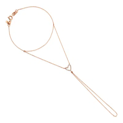 Melez Mini Atelier Women's Gold / Rose Gold Eos Halo Handchain - Solid Rose Gold With Diamonds