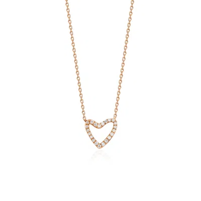 Melez Mini Atelier Women's Gold / Rose Gold Eos Halo Necklace - Solid Rose Gold With Diamonds