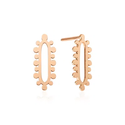 Melez Mini Atelier Women's Gold / Rose Gold Karma Earrings - Solid Rose Gold