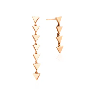 Melez Mini Atelier Women's Gold / Rose Gold Rainy Earrings - Solid Rose Gold
