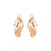 Melez Mini Atelier Women's Gold / Rose Gold Solea Earrings - Solid Rose Gold With Diamonds