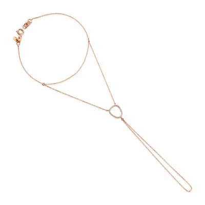 Melez Mini Atelier Women's Gold / Rose Gold Vega Halo Handchain - Solid Rose Gold With Diamonds