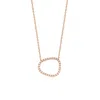 Melez Mini Atelier Women's Gold / Rose Gold Vega Halo Necklace - Solid Rose Gold With Diamonds