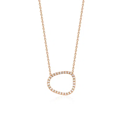 Melez Mini Atelier Women's Gold / Rose Gold Vega Halo Necklace - Solid Rose Gold With Diamonds