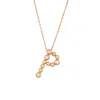 Melez Mini Atelier Women's Gold / Rose Gold / White Bubble Letters Necklace - Solid Rose Gold With Diamonds