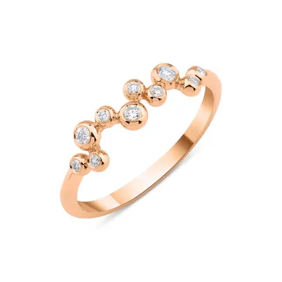 Melez Mini Atelier Women's Gold / Rose Gold / White Bubble Ring - Solid Rose Gold With Diamonds