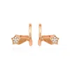Melez Mini Atelier Women's Gold / Rose Gold / White Crest Star Earrings - Solid Rose Gold With Diamonds