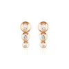 Melez Mini Atelier Women's Gold / Rose Gold / White Dots Earrings - Solid Rose Gold With Diamonds