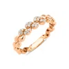 Melez Mini Atelier Women's Gold / Rose Gold / White Seeds Ring - Solid Rose Gold With Diamonds