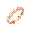 Melez Mini Atelier Women's Gold / Rose Gold / White Vera Diamond Ring - Solid Rose Gold With Diamonds