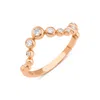 Melez Mini Atelier Women's Gold / Rose Gold / White Wavy Bubble Ring - Solid Rose Gold With Diamonds