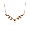Melez Mini Atelier Women's Rose Gold / Brown Wavy Kofi Necklace - Solid Rose Gold With Smoky Crystals