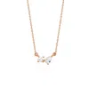 Melez Mini Atelier Women's Rose Gold / Gold / White Duo Diamond Necklace - Solid Rose Gold With Diamonds