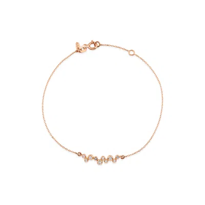 Melez Mini Atelier Women's Rose Gold / White / Gold Bubble Bracelet - Solid Rose Gold With Diamonds