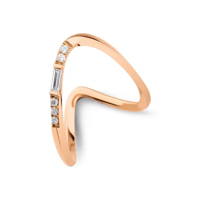 Melez Mini Atelier Women's Rose Gold / White / Gold Splendid Ring - Solid Rose Gold With Diamonds In Multi