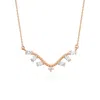 Melez Mini Atelier Women's Wavy Diamond Necklace - Solid Rose Gold With Diamonds
