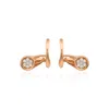 Melez Mini Atelier Women's White / Gold / Rose Gold Crest Full Moon Earrings - Solid Rose Gold With Diamonds