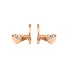 Melez Mini Atelier Women's White / Gold / Rose Gold Crest Heart Earrings - Solid Rose Gold With Diamonds