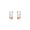 Melez Mini Atelier Women's White / Gold / Rose Gold Diamond Drop Earrings - Solid Rose Gold With Diamonds