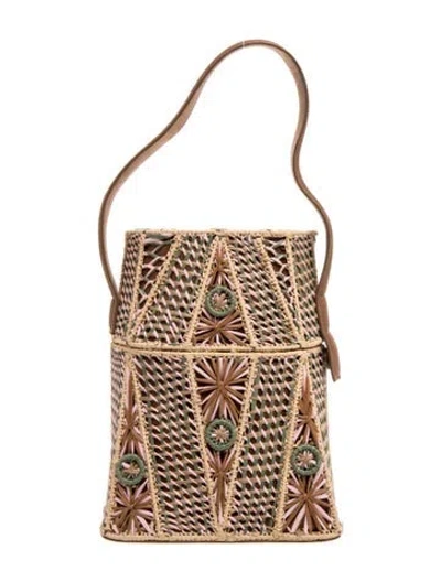 Pre-owned Meli Melo Raffia Top Handle Bag In Neutrals