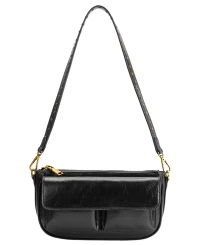 Melie Bianco Aria Small Shoulder Handbag In Black