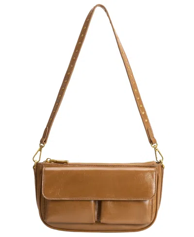 Melie Bianco Aria Small Shoulder Handbag In Mocha