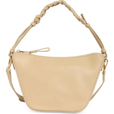 Melie Bianco Audrina Woven Handle Handbag In Brown